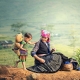 Mother & Daughter searching for food