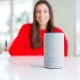 Young Woman Using AI Device