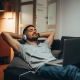 Man Listening to Music at Home