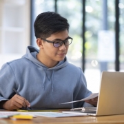 College Student on Online Class