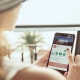 Woman on Airbnb App