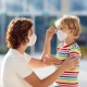 Mom & Daughter with Face Masks
