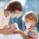 Mother & Daughter with Face Masks