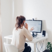 Girl Working at Home