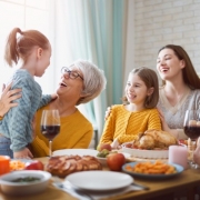 Family having Thanksgiving Dinner