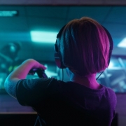 Young Boy Playing Video Game