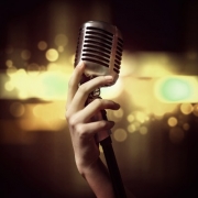 Female Singer on Microphone