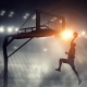 Basketball Player Shooting Basket