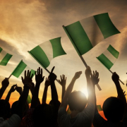 Activists Holding Nigerian Flag